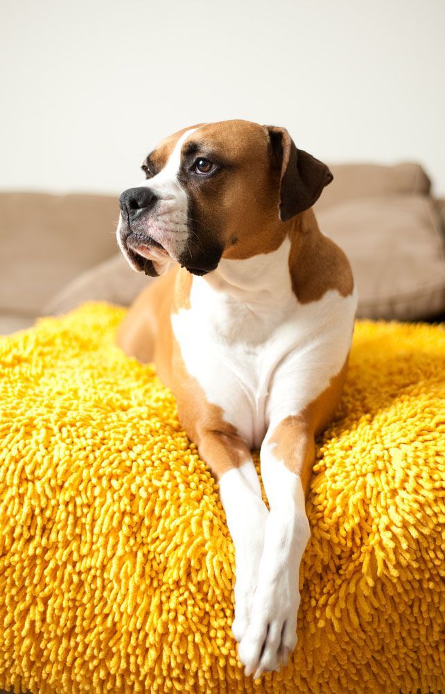 beautiful boxer posing for the camera